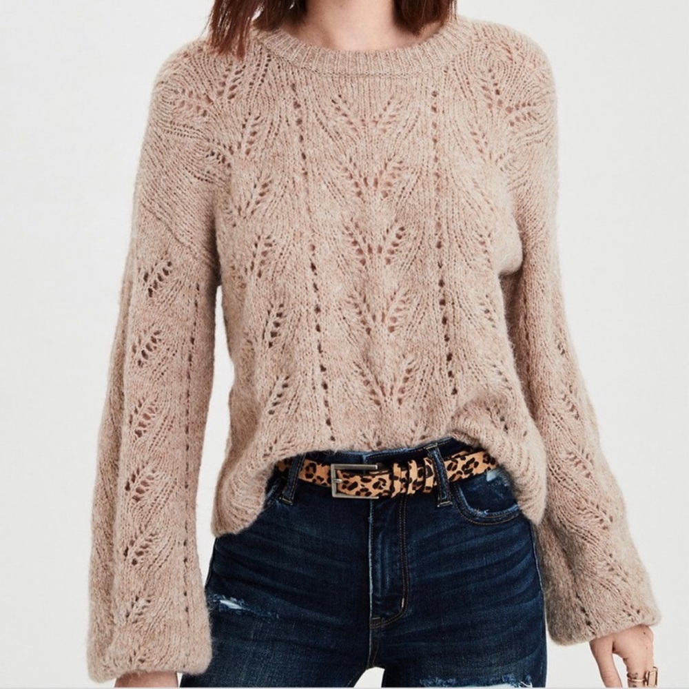 American Eagle Pointelle Crew Neck Sweater